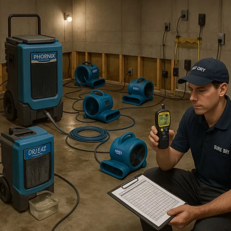Structural Drying and Dehumidification process in Chandler, IN